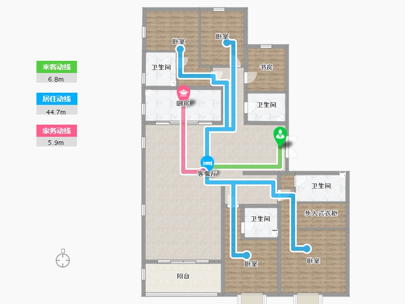 山西省-太原市-万达龙樾府-199.82-户型库-动静线