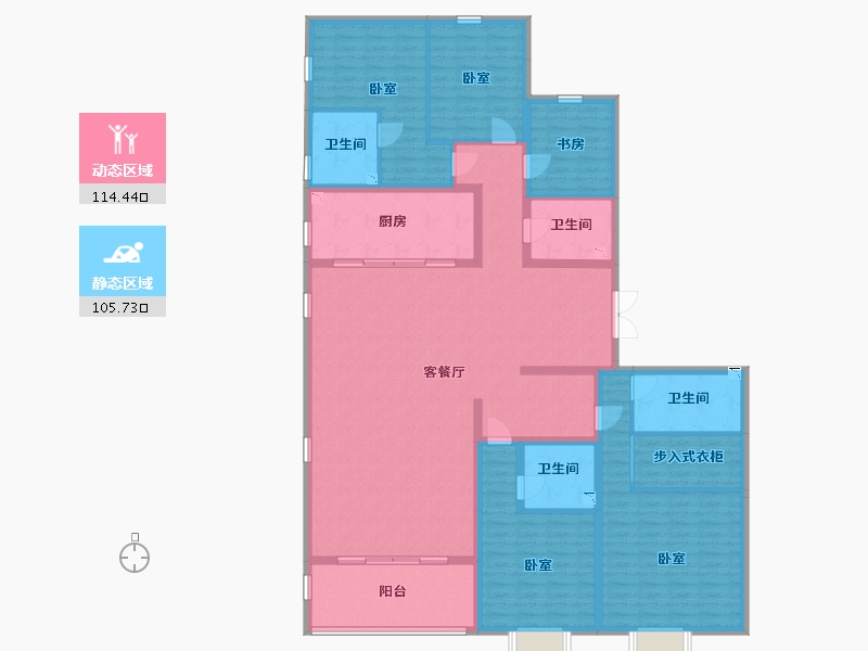 山西省-太原市-万达龙樾府-199.82-户型库-动静分区