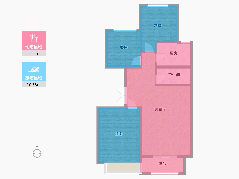 河北省-廊坊市-中远·泷玺臺-79.21-户型库-动静分区