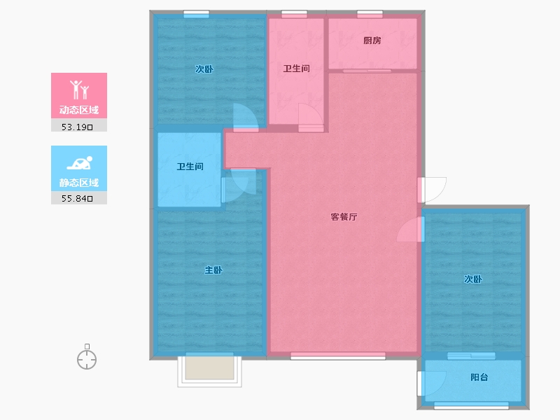 河北省-沧州市-金域华城-98.84-户型库-动静分区