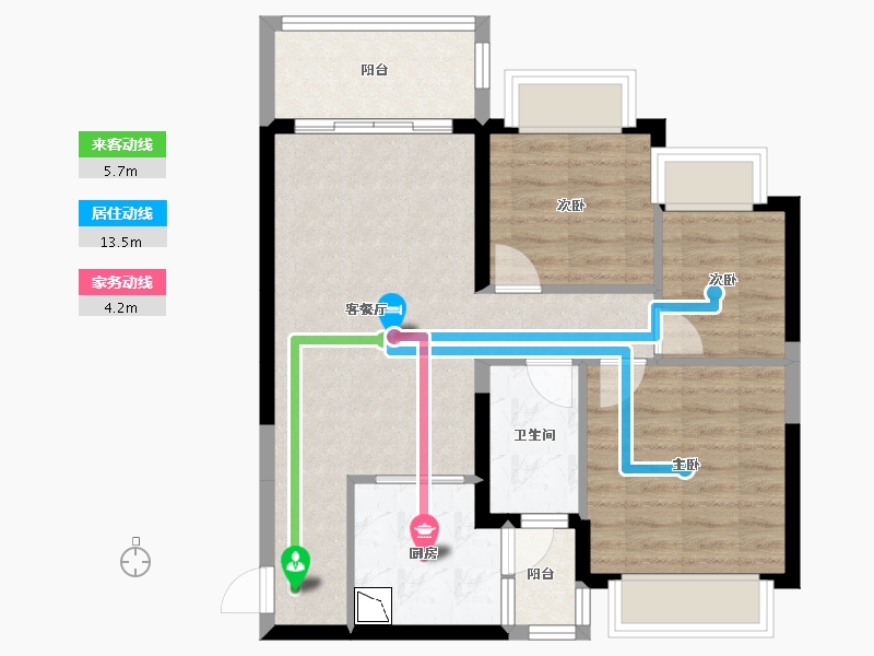 四川省-成都市-昆明恒大文化旅游城-68.93-户型库-动静线