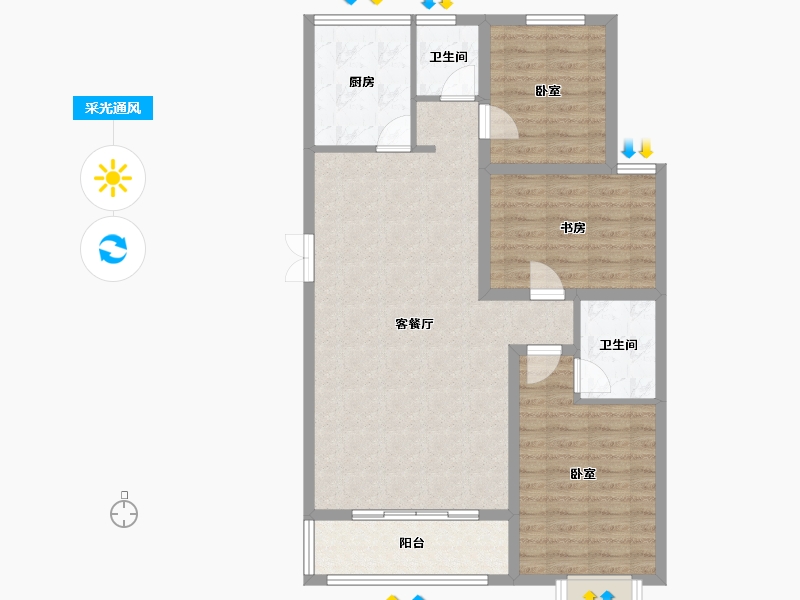 河北省-邢台市-龙城仕家-89.51-户型库-采光通风