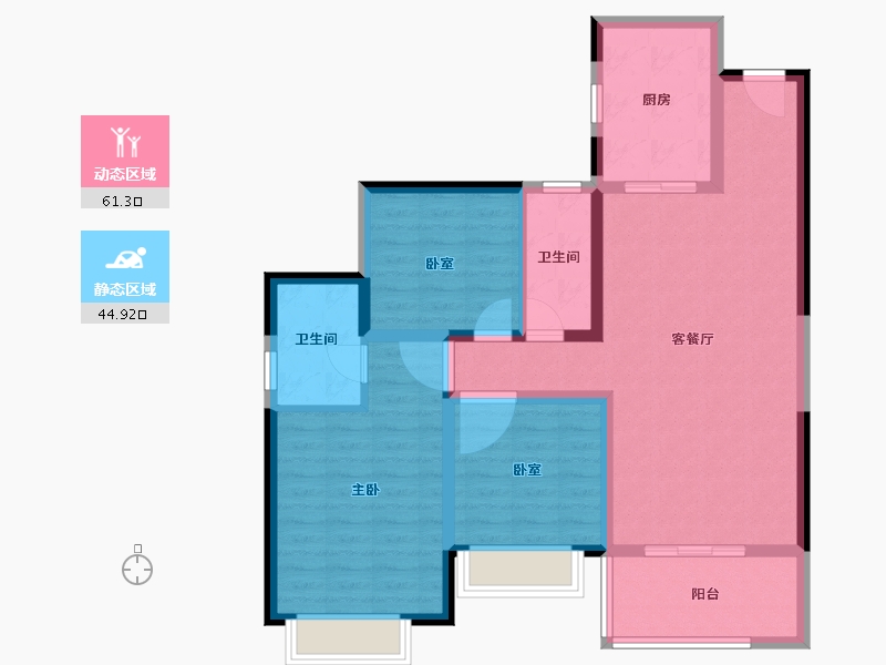 云南省-曲靖市-恒大绿洲-94.87-户型库-动静分区