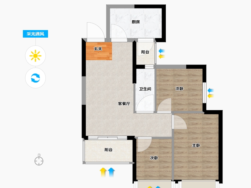 广西壮族自治区-柳州市-恒大御景湾-73.00-户型库-采光通风