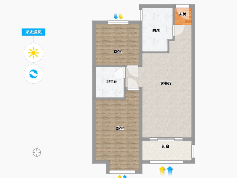 山西省-太原市-纳丹堡-75.90-户型库-采光通风