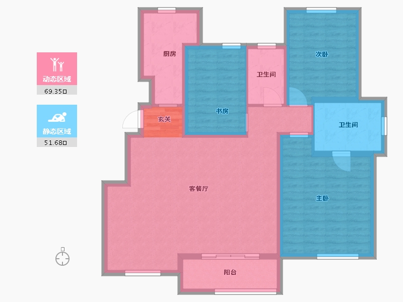 河北省-廊坊市-海德公园·都铎宫-108.80-户型库-动静分区