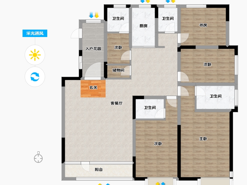 河北省-唐山市-新天地鹭港21区东-159.24-户型库-采光通风