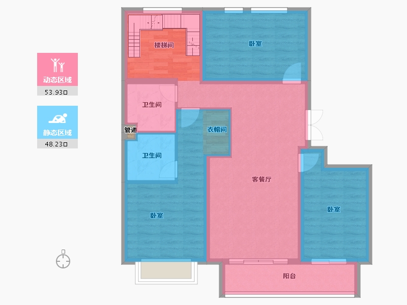 河北省-邯郸市-旭坤澜山悦府-91.53-户型库-动静分区