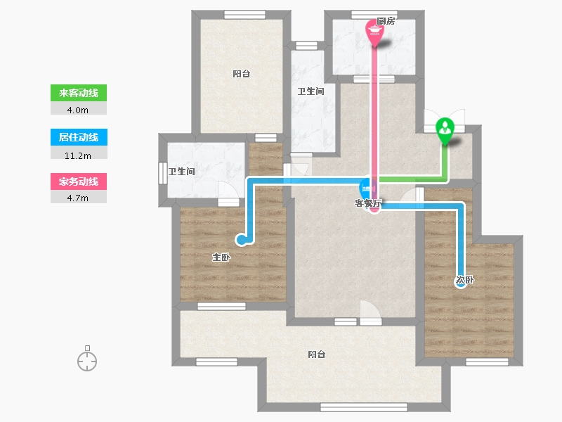 河北省-廊坊市-海德公园·都铎宫-83.20-户型库-动静线