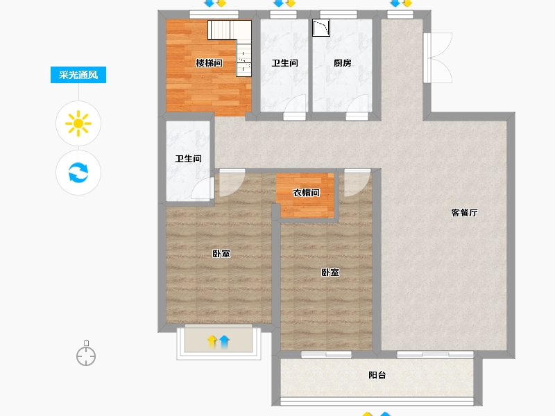 河北省-邯郸市-旭坤澜山悦府-92.08-户型库-采光通风