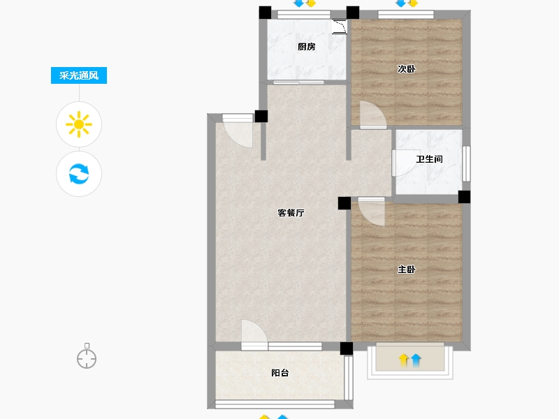 河北省-保定市-中景华庭C区-69.00-户型库-采光通风