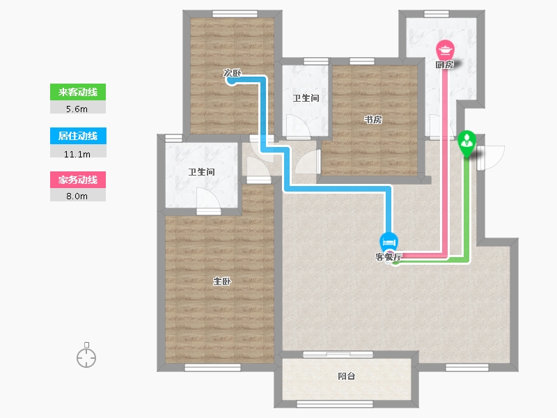 河北省-廊坊市-海德公园·都铎宫-110.40-户型库-动静线