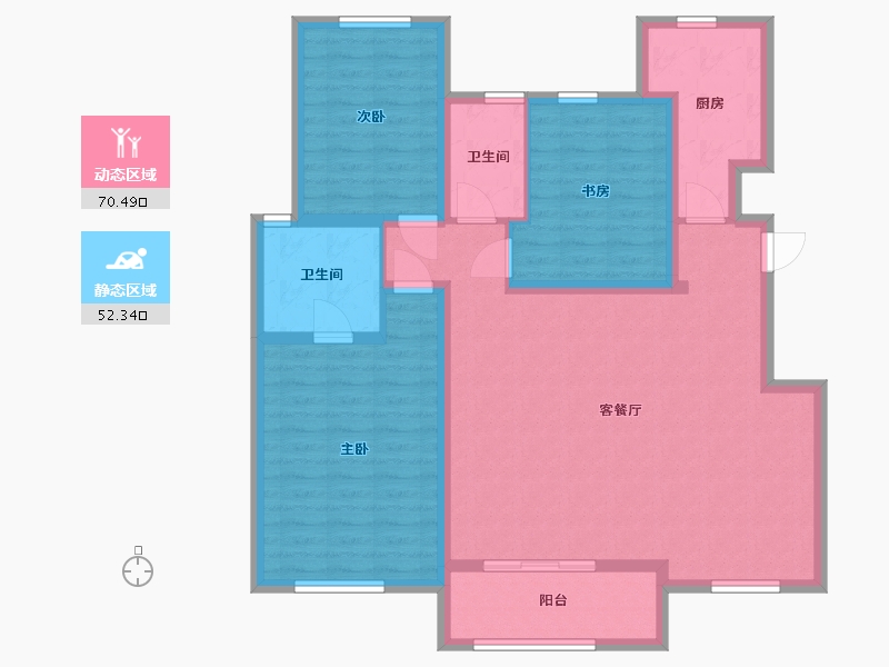 河北省-廊坊市-海德公园·都铎宫-110.40-户型库-动静分区