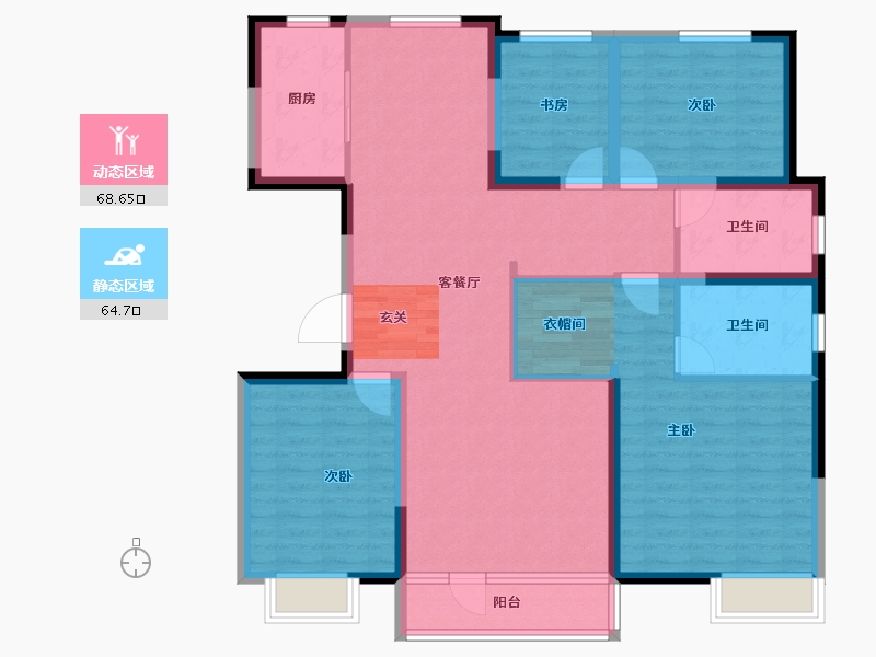 河北省-唐山市-新天地鹭港21区东-119.46-户型库-动静分区