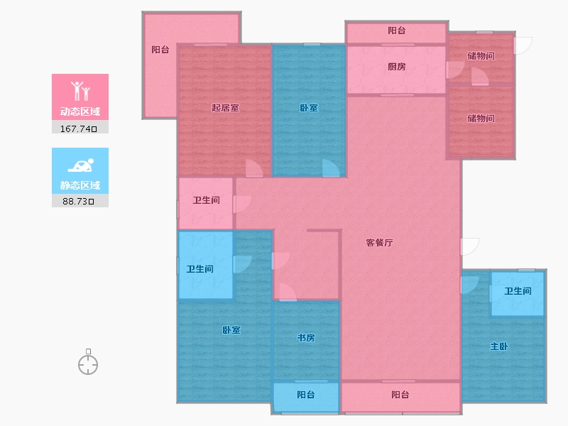 山西省-太原市-建投 · 祥澐府-242.69-户型库-动静分区