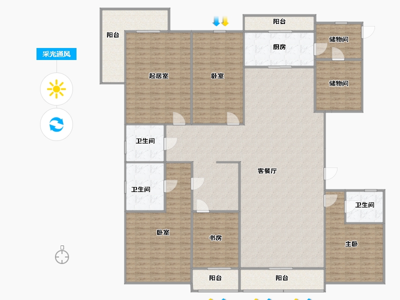 山西省-太原市-建投 · 祥澐府-242.69-户型库-采光通风