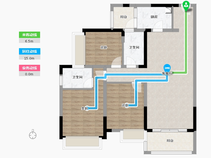 四川省-成都市-河畔府邸-94.33-户型库-动静线