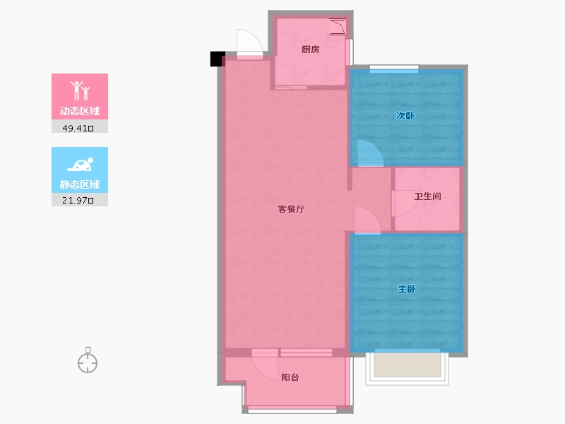 河北省-保定市-中景华庭C区-64.00-户型库-动静分区