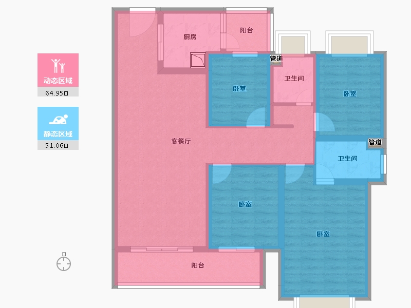 云南省-昆明市-云和中心-102.89-户型库-动静分区