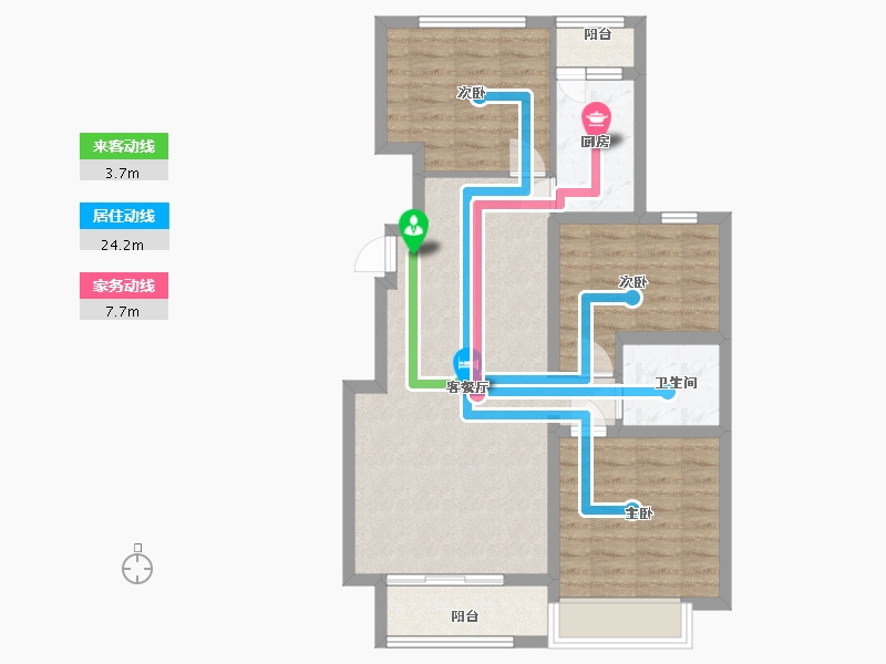 河北省-廊坊市-中远·泷玺臺-76.80-户型库-动静线