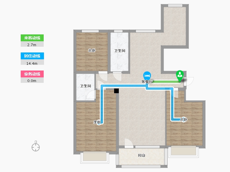 河北省-保定市-中景华庭C区-107.94-户型库-动静线