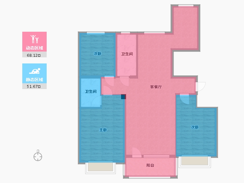 河北省-保定市-中景华庭C区-107.94-户型库-动静分区