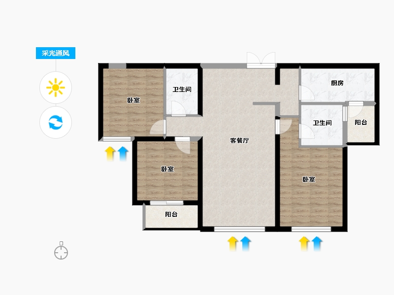 山西省-太原市-广电新景-99.40-户型库-采光通风