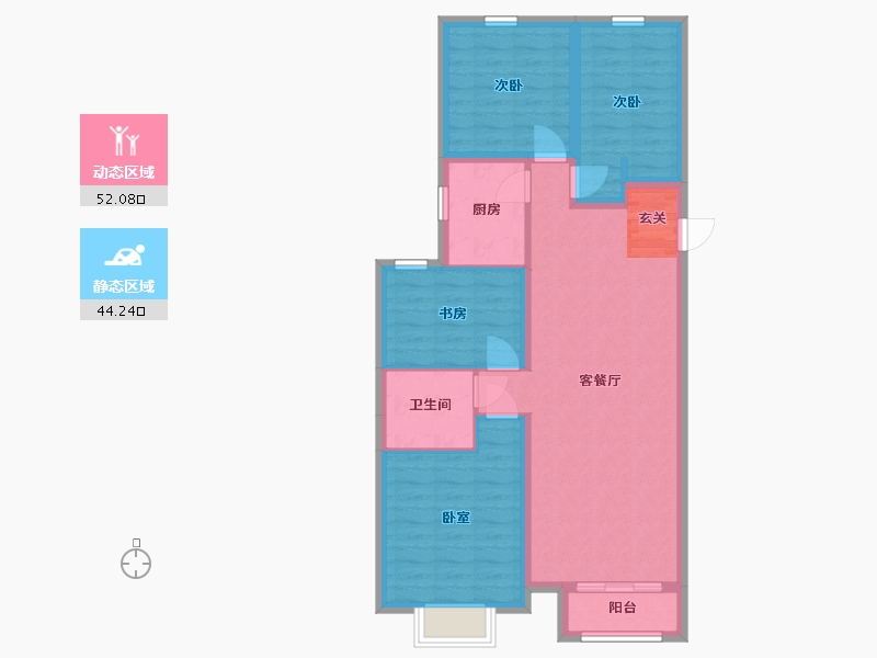 山西省-太原市-纳丹堡-86.26-户型库-动静分区