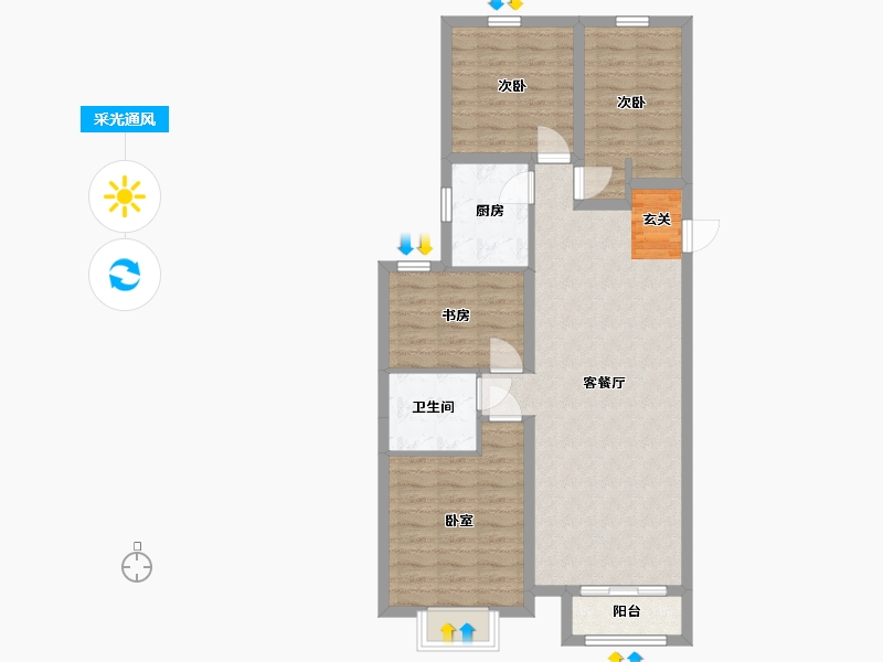 山西省-太原市-纳丹堡-86.26-户型库-采光通风