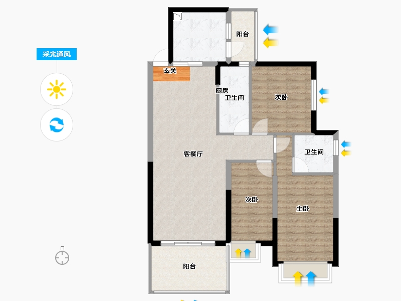 广西壮族自治区-柳州市-恒大御景湾-95.22-户型库-采光通风