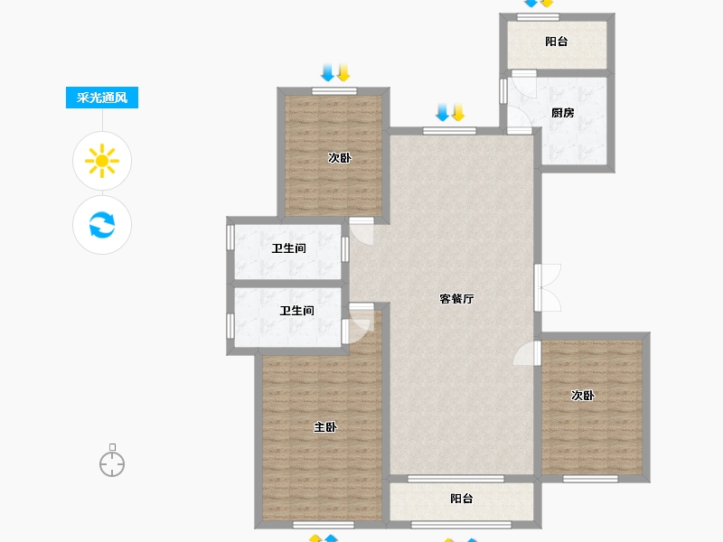 河北省-廊坊市-廊坊新世界中心-148.00-户型库-采光通风