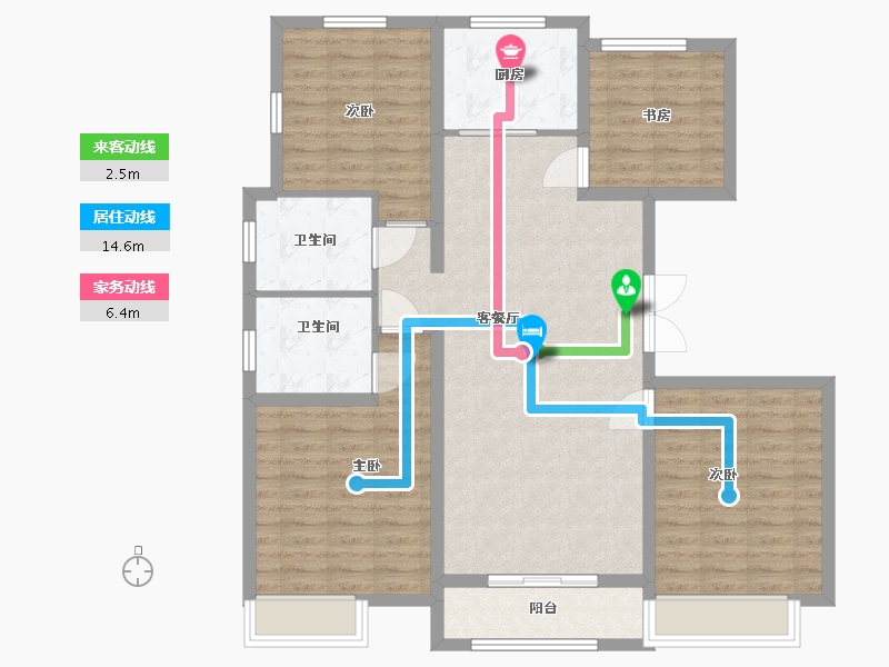 河北省-廊坊市-中远·泷玺臺-109.60-户型库-动静线