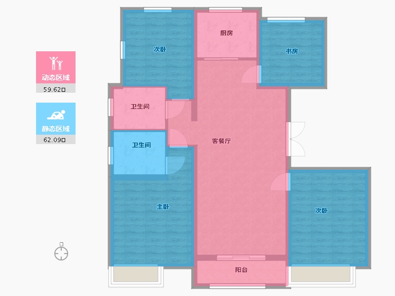 河北省-廊坊市-中远·泷玺臺-109.60-户型库-动静分区