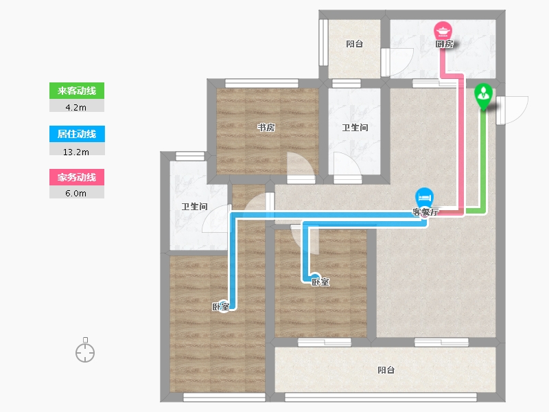 云南省-昆明市-蓝光雍锦府-75.00-户型库-动静线