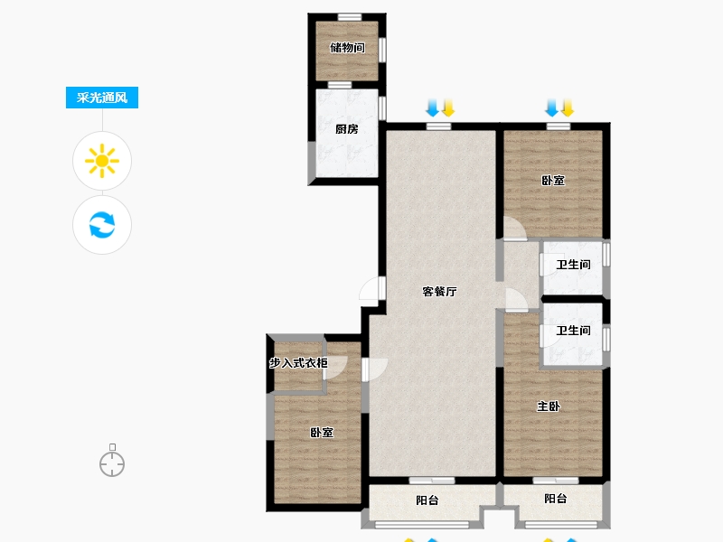 山西省-太原市-建投 · 祥澐府-118.97-户型库-采光通风