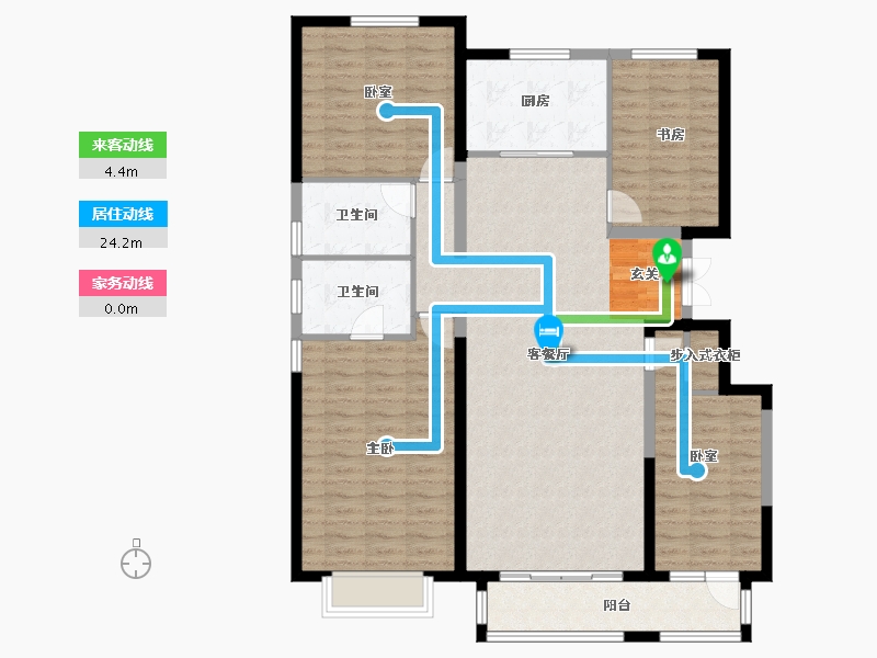 河北省-唐山市-万科金域缇香-128.34-户型库-动静线