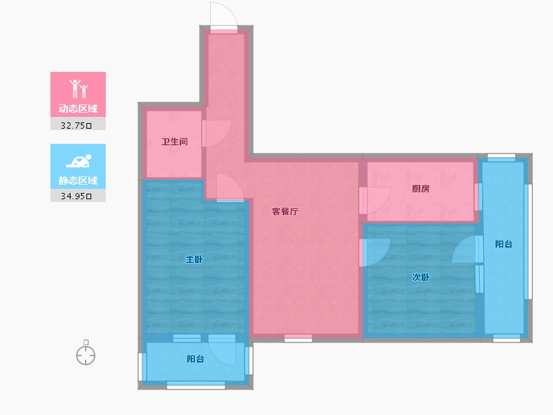 北京-北京市-德胜门西大街1号楼-58.91-户型库-动静分区