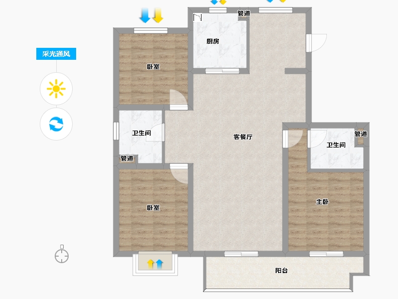 山西省-太原市-天禄堂▪红禧台-103.05-户型库-采光通风