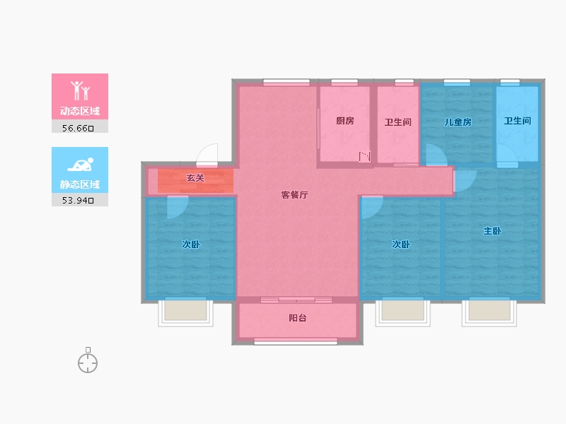 河北省-唐山市-碧桂园凤凰城-100.15-户型库-动静分区