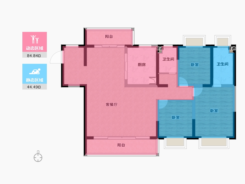 云南省-昆明市-云和中心-115.91-户型库-动静分区