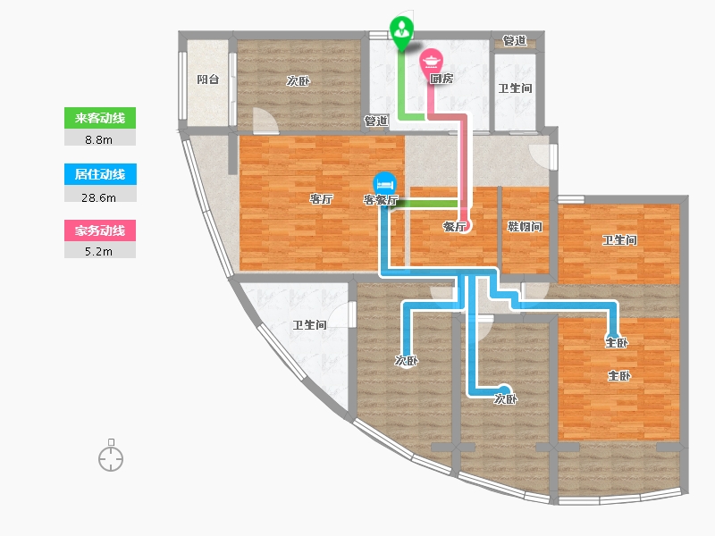 云南省-昆明市-永和府-142.32-户型库-动静线