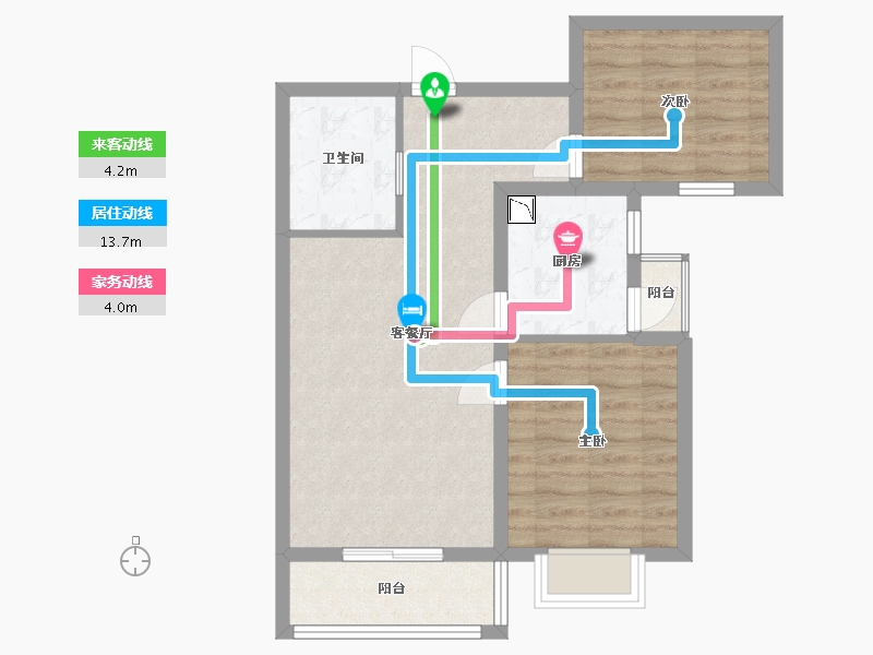 河北省-廊坊市-凡尔赛公馆-64.37-户型库-动静线