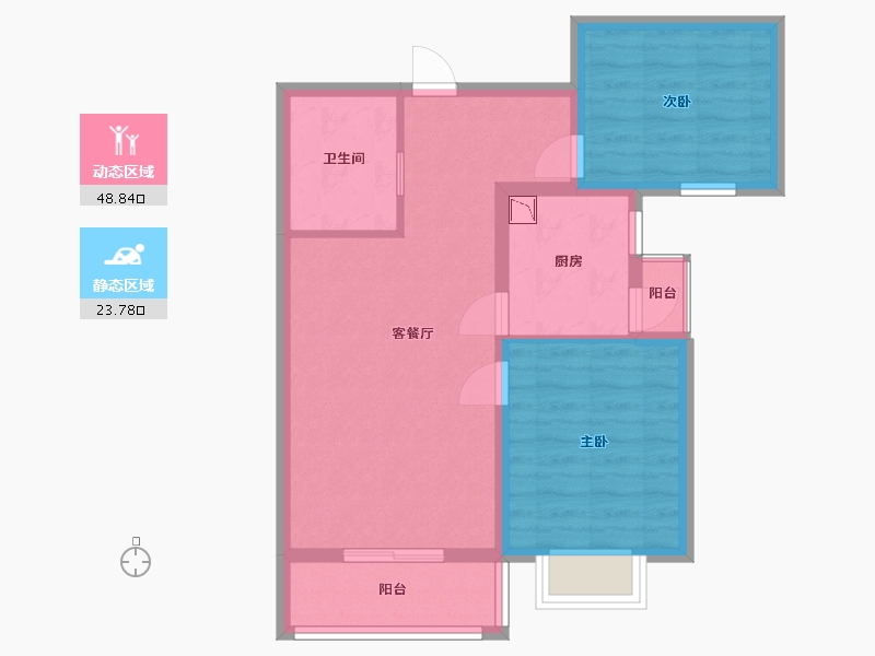 河北省-廊坊市-凡尔赛公馆-64.37-户型库-动静分区