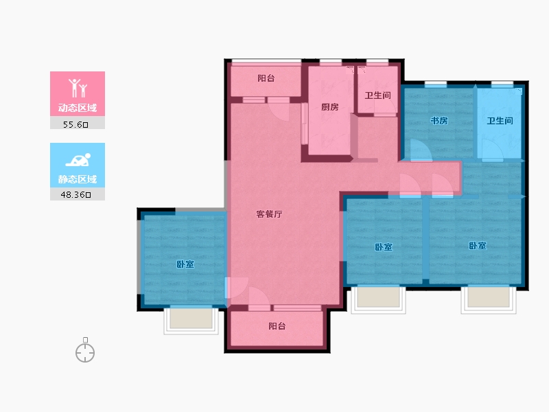 山西省-太原市-招商公园1872-91.00-户型库-动静分区