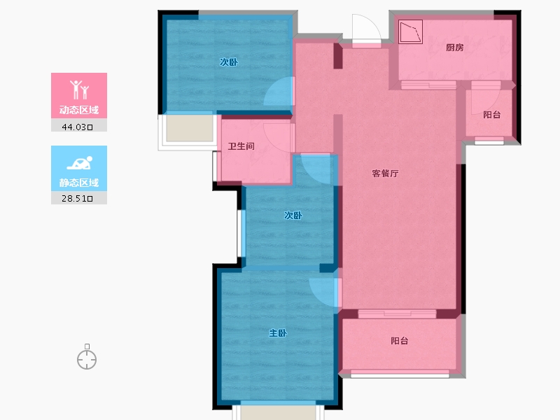 四川省-成都市-昆明恒大文化旅游城-63.40-户型库-动静分区