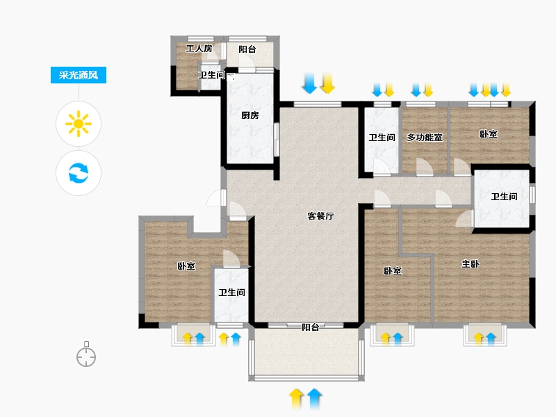 山西省-太原市-碧桂园凤麟府-165.03-户型库-采光通风