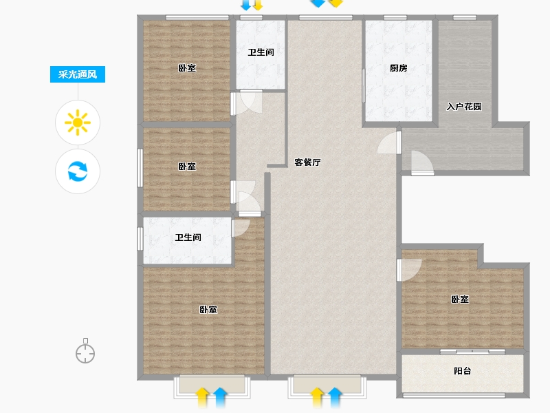 山西省-太原市-鸿赫·时代天际-237.42-户型库-采光通风