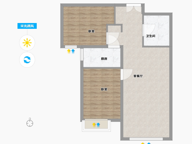 河北省-廊坊市-狮子城丁香园-78.00-户型库-采光通风