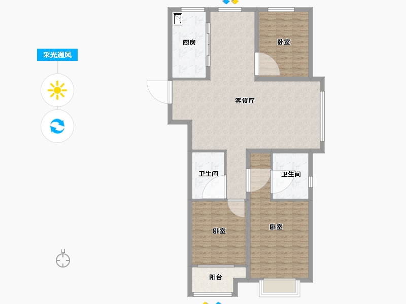 山西省-太原市-海尔产城创国际广场-114.00-户型库-采光通风