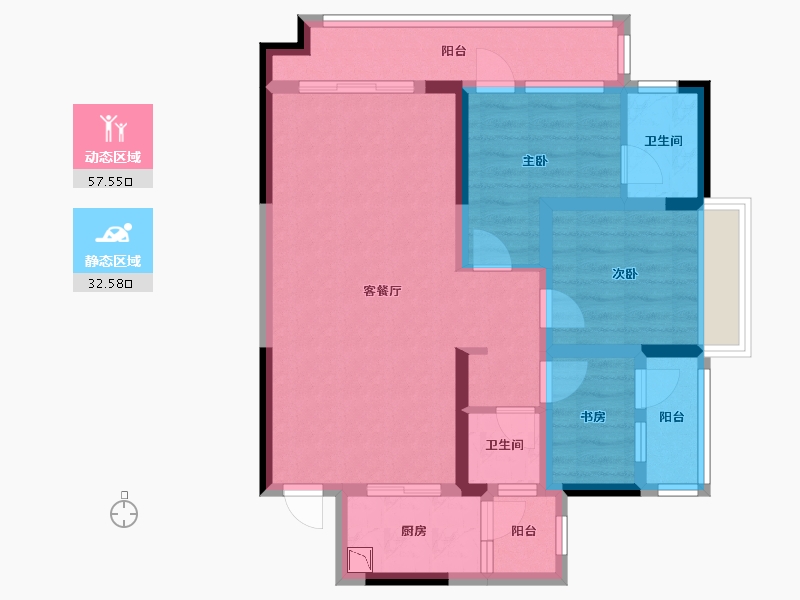 四川省-成都市-逸山公馆-78.73-户型库-动静分区